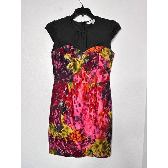 Trina Turk L.A Women's Mock Strapless Watercolor Dress Size 8 Wool / Silk USA - Picture 3 of 9